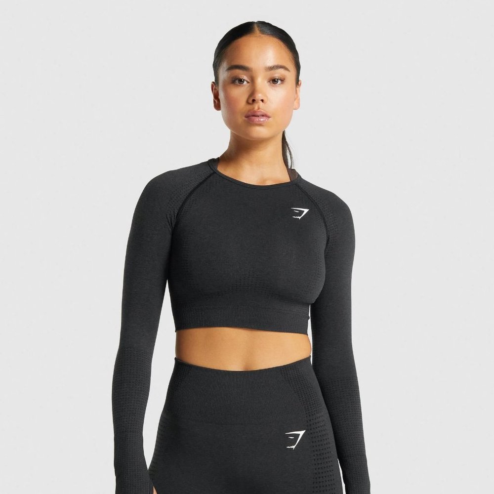 GYMSHARK VITAL SEAMLESS 2.0 LONG SLEEVE CROP TOP - Size M